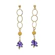 Made in Italy Attractive Earrings With 14.00ctw Cubic zirconia Made of 14K/925 Gold plated Silver. Total item weight 6.5g Length 67mm