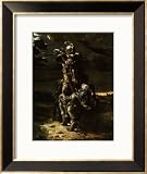 And in the First Career They Ran, the Elfin Knight Fell Horse and Man Framed Art Poster Print by Daniel Maclise, 20x24