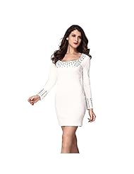 Polyester Bateau Neck Long Sleeves Sheath Glittering Sequined  Dress