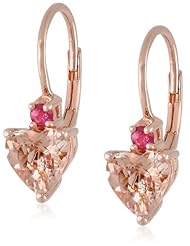 Rose-Gold Flashed Silver Morganite and Pink Tourmaline Heart Earrings
