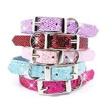 "Fab Glitter" Metallic Glitter Finish Personalizable Collar for Dog and Cat - Lilac Bush, XS (8"-10")