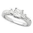 14K White Gold Diamond Three-Stone Engagement Ring - 0.75 Ct.