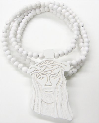 Jesus Piece New Good Wood Goodwood Replica Pendant & 36 Inch Necklace -White