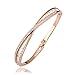 LEKANI Women Fashion Jewelry Alloy Crystals 18K Rose Gold Plated Bangle Bracelets