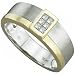 0.20 Ct.T.W. Princess Cut Diamonds, Two Tone 14Kt. Gold. Two Tone Men's Diamond Band.