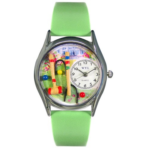 Whimsical Watches Women's S0810017 Croquet Green Leather Watch
