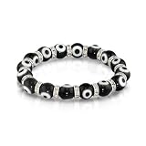 Bling Jewelry Glass Eye Beads Black Swarovksi Evil Eye Bracelet Stretch