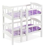 Howa 24301 - Pu-Etagenbett Holz wss, Stoff, Karo lila