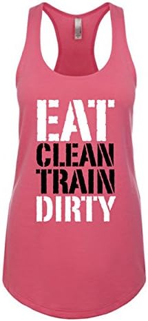 Eat Clean, Train Dirty, Workout Shirt, Fitness is In, I'm Healthy, Lifting Top Women's Fitness Workout Tank Top
