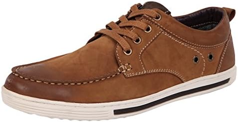 Rusway Mens Fashion Casual Suede Vamp Lace-up Ankle Low Cut Board Oxfords Business Shoes (9 D(M) US, Brown)