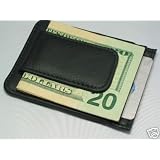 910A Fine Leather Hand Crafted Mans Man's Mens Men's Mini Wallet Credit Card Holder with Megnetic Money Clip