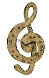 Large Rustic Metal Treble Clef Clock
