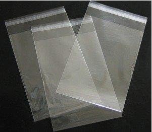 5 1/2in. X 8 1/8in. Flat Cellophane Bags with Adhesive Closure - pack of 100