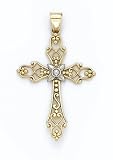 14K 2-TONE CROSS PEND - GH17040