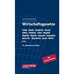 Wirtschaftsgesetze: IDW Textausgabe