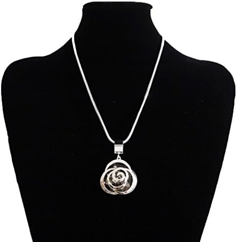 NP Thainess's Fashion Long Necklace Pendant Bib Chain Statement (White Pendant 3)