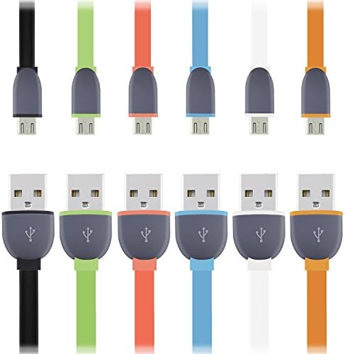 USB Charger Cable, iForever 6 Pack 3ft 1m Flat Micro USB 2.0 Charging Cord Sync Data Cable for Samsung, Android, Nokia, Sony, HTC, LG, Nexus, Power Bank, Bluetooth, and more