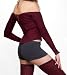 Charcoal Stretch Boy Short with V Neck Top & Thigh Hi Leg Warmers In Color of Your Choice by KD dance, Made In New York