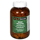 A to Z Naturals  Multi Minerals with Vitamin D , 250 tablets