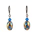 Earrings - E259 - Polka Dot Plated Glass and Swarovski (tm) Crystal - Oval ~ Capri Blue