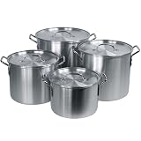 Hoffritz 4-Piece Nesting Aluminum Stockpot Set with Lids