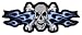 Lethal Threat Blue Flame Skull Embroidered Patch (3 Pack) 6 x 2.5
