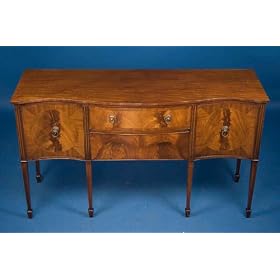 Serpentine Mahogany English Sideboard