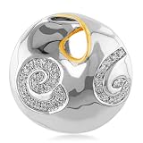 18K and Sterling Silver 0.25 Carat Diamond Puff Plate Pendant