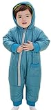 C-Princessベビー カバーオール ロンパース フード付 冬 防寒アウター ジャンプスーツ 綿入れ 赤ちゃん　新生児 子供　男女兼用 (90, Cグリーン)
