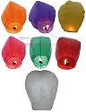 7pc Sky Lantern Colored Mix - Red, Green, Orange, Yellow, Purple, Pink, White
