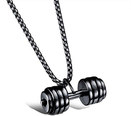 Nail King Body building dumbbell Pendant Necklace Silver Black and Golden Color For Choice