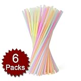 (Price/6 Packs)Multicolor Flexible Straws, 10.2