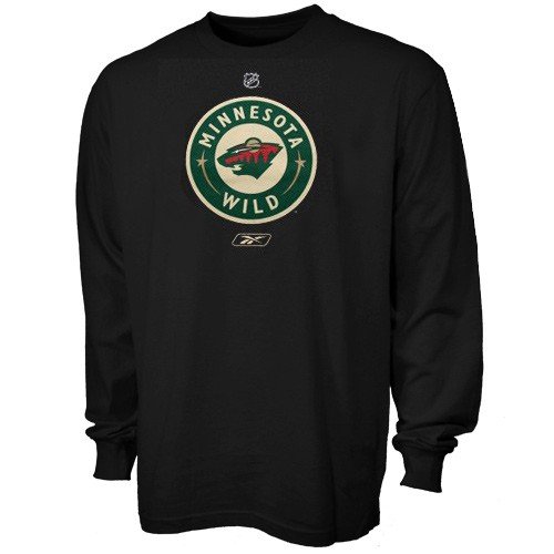 Minnesota Wild -Black- Primary Logo Long Sleeve T-Shirt