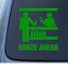 BOOZE AHEAD - drinking - Vinyl Car Decal Sticker #1313 | Vinyl Color: Green