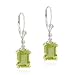 Sterling Silver Emerald-Cut Lemon Quartz Dangle Earrings