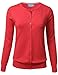 FLORIA Women Button Down Crew Neck Long Sleeve Soft Knit Cardigan Sweater (S-3X)