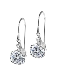 2.02 Ct Round H/I Diamond White Sapphire 14K White Gold Earrings