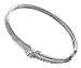 Sterling Silver Diamond Cross Over Bangle