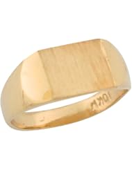 14k Yellow Gold Rectangular Modern Designer Signet Baby Ring
