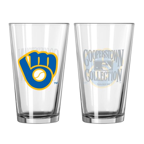 MLB Milwaukee Brewers 2-Pack Retro Pint Glass