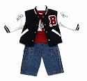 Baby Boys Winter Coat/Jacket with T Shirt Vest and Jeans (Black Jacket 3 Piece Set) (6-12 months)
