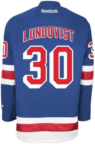 Henrik Lundqvist New York Rangers Reebok Premier Replica Home NHL Hockey Jersey - SEWN TWILL CUSTOMIZATION