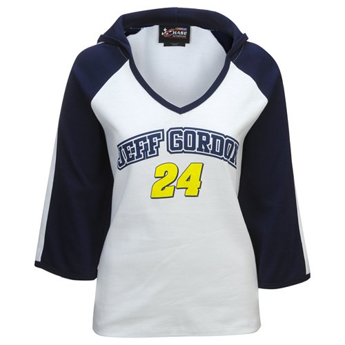 Buy Chase Authentics Jeff Gordon Ladies Colorblock Raglan Hoodie Tee by Chase Authentics