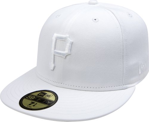 MLB Pittsburgh Pirates White on White 59FIFTY Fitted Cap (7 1/4)