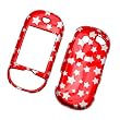 Pantech Matrix Pro C820 AT&T Snap On Protector Hard Case Image Cover "Red Glitter Stars" Design
