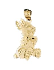 Dazzlers Solid 14k Gold Rabbit Charm Pendant Available in three colors from jewelsberry (weights: 1.7 grams only)