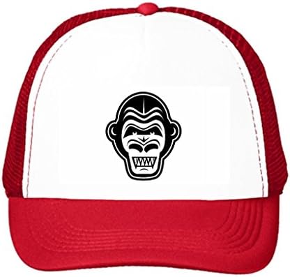Luckydoggy Mens Retro Hats Gorillas Monkey Urban Mesh Trucker Hat Color Red