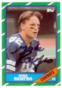 Mike Renfro Autographed/Hand Signed football card (Dallas Cowboys) 1986 Topps #128