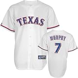 David Murphy Jersey: Adult 2009 Majestic Home White Replica #7 Texas Rangers Jersey - XX-Large