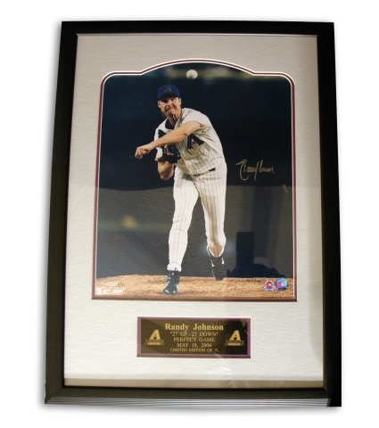 Randy Johnson Arizona Diamondbacks LE 16x20 Autographed Photograph w/Engraved Name, Date and ''27 up 27 down'' Inscription